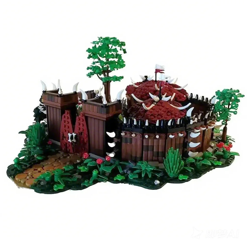 

Конструктор Gobricks MOC: Лагерь Орков (Фэнтези), Архитектурная Модель Лесной Сцены, Сборная Игрушка, Подарок для Детей