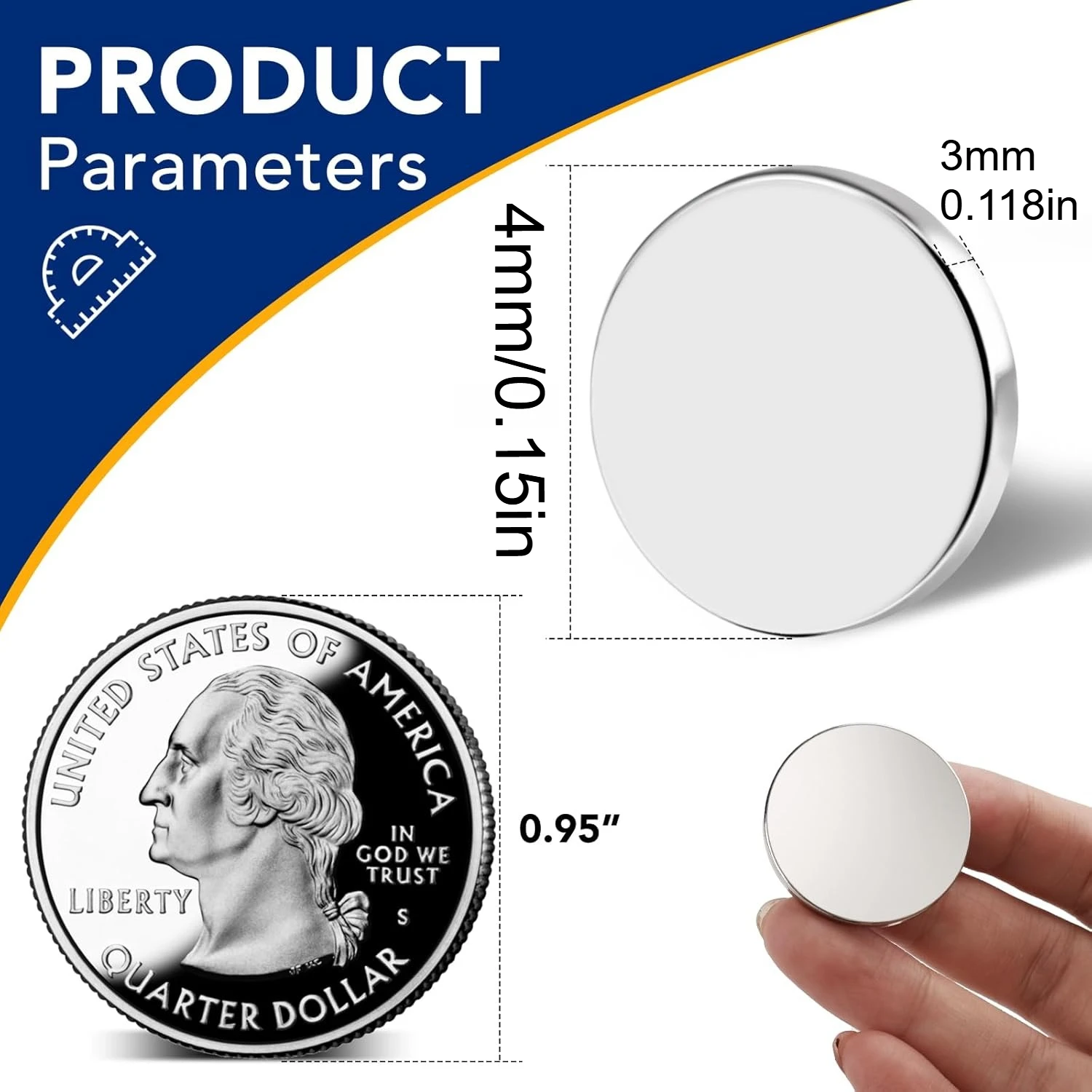 4x3mm Circular Magnet Suitable for Photo Wall Hanging Bathroom Accessories Crafts, Whiteboards, Warehouses, Bathroom Accessories