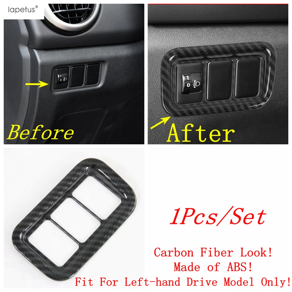 Head Lamp / Water Cup Panel / Dashboard Side Middle Air AC Vent Cover Trim For Mitsubishi ASX 2020 2021 Carbon Fiber Accessories