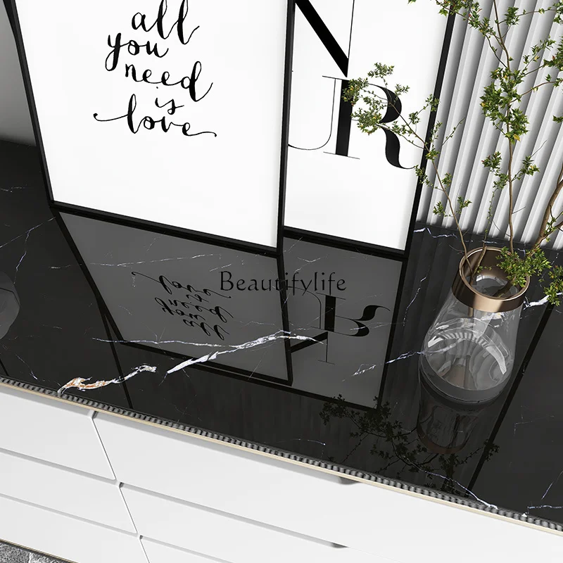 Italian marble porch cabinet light luxury modern wall living room partition locker