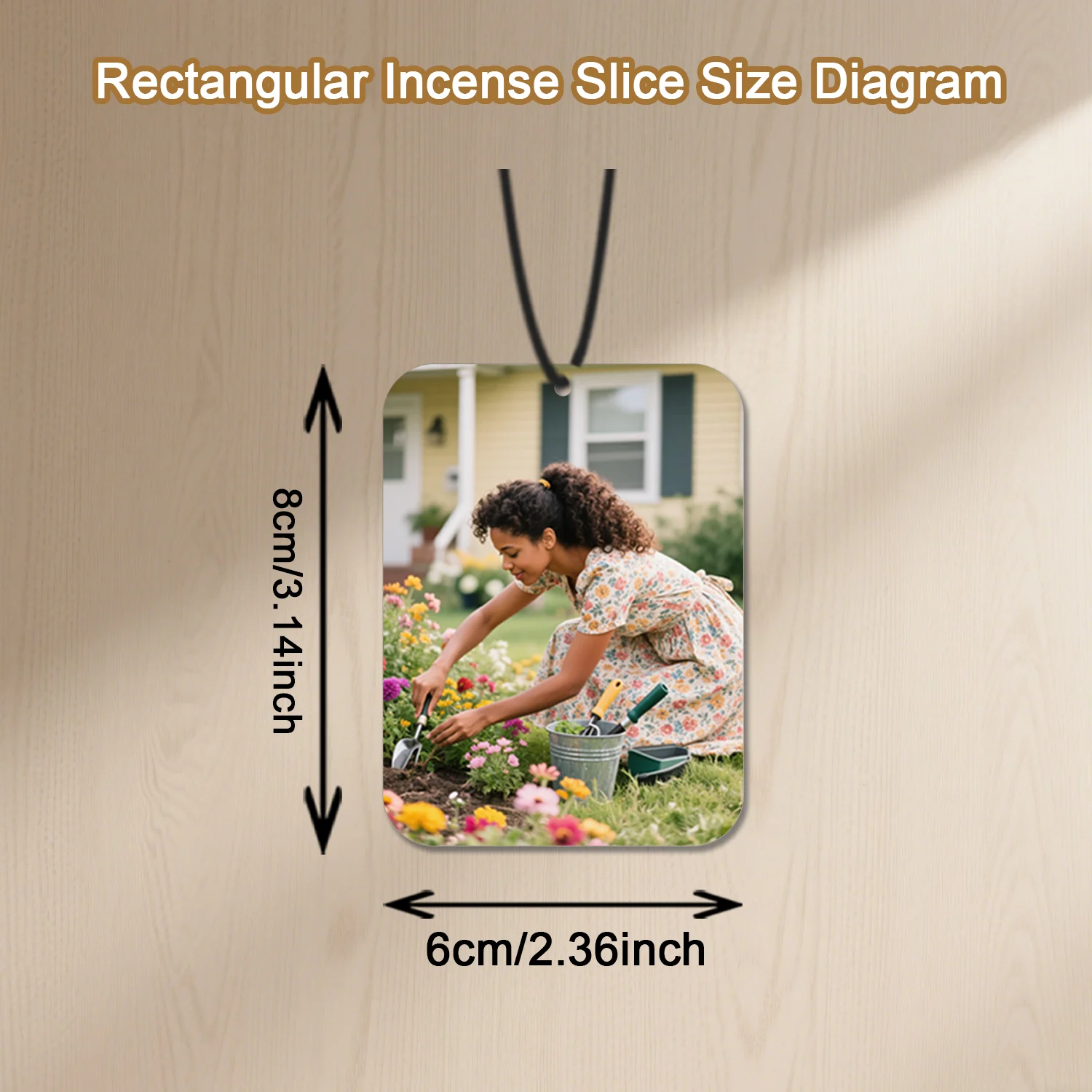 Custom Photo Rectangular Car Air Freshener. Personalized Photo Diffuser, Suitable for Hanging on Your Car Rearview Mirror, Backp