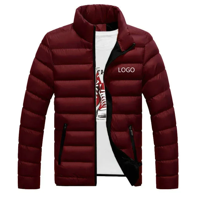 2023 New Fashio logo personalizzato giacche invernali Parka uomo autunno Warm Outwear Brand Slim Mens cappotti Casual giacca a vento