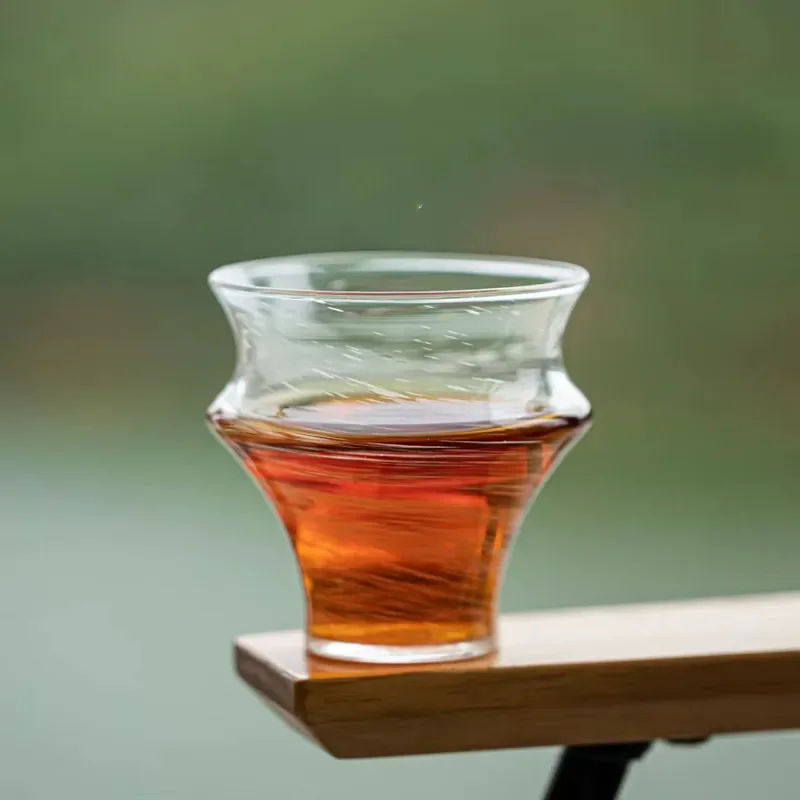 Handmade Glass Tea Cup Master Cup for Kung Fu Tea Tasting Heat Resistant Clear Coffee Mug Water Drinking Vessel Home Office
