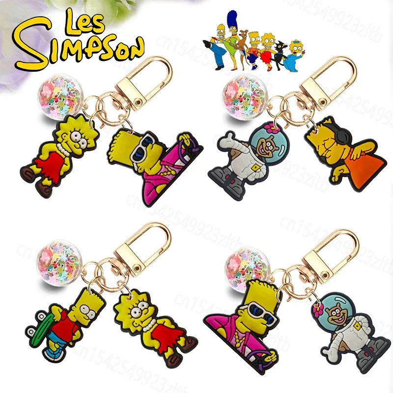 Simpson Cartoon Keychain Metal Female Cute Exquisite Simple Couple Car Key Pendant for Bag Keyrings on The Phone Fashion Gifts