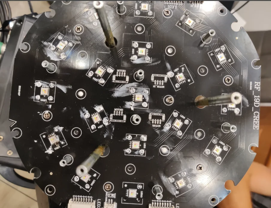 Плата модуля светодиодной панели радиочастотного освещения сцены RGBW 19X15W с зумом