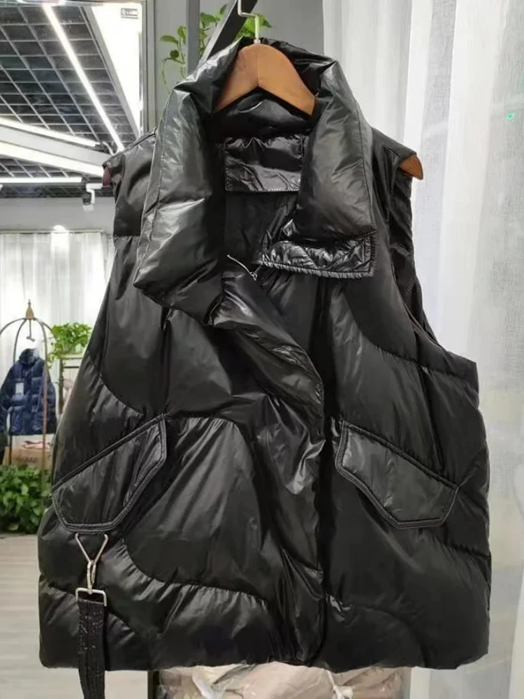 Winter Thicken Women Vest Korean Loose Warm Puffer Waistcoat for Women 2024 New Winter Sleeveless Jacket Female Vest