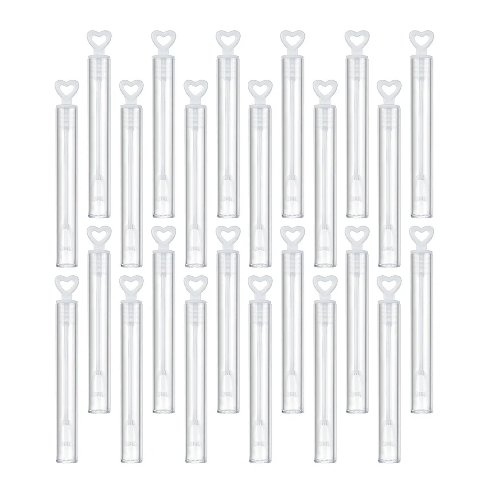 24 ชิ้น ไม้เป่าฟองสบู่รูปหัวใจขนาดเล็ก เติมง่าย ขวดพลาสติกฟองสบู่แบบล้างทำความสะอาดได้ สำหรับกิจกรรมกลางแจ้ง ของชำร่วยงานวันเกิด สนุกสนาน