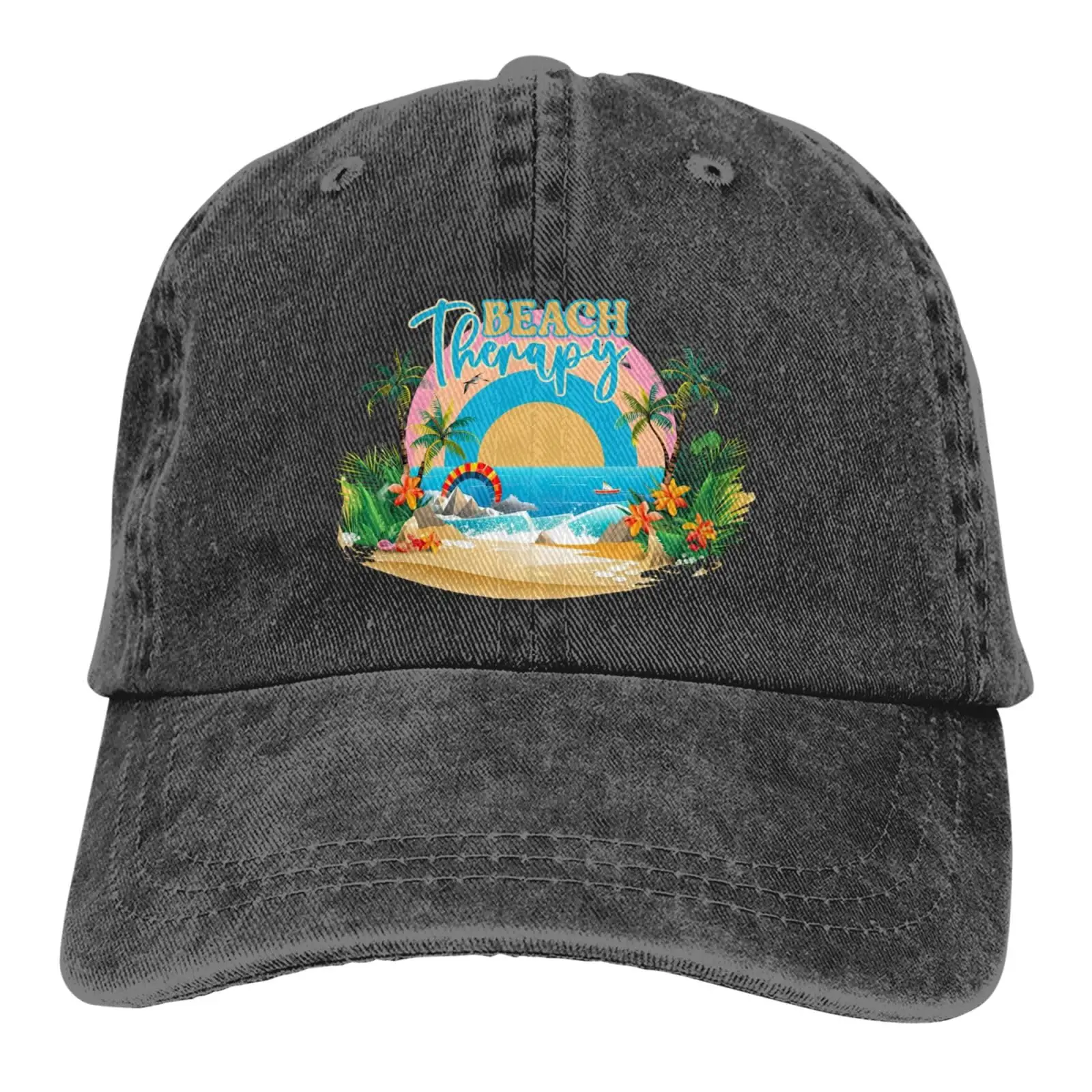 Beach Therapy Coconut Sunset Baseball Cap Golf Dad Hat Adjustable Original Classic Low Profile Cotton Hats Men Women