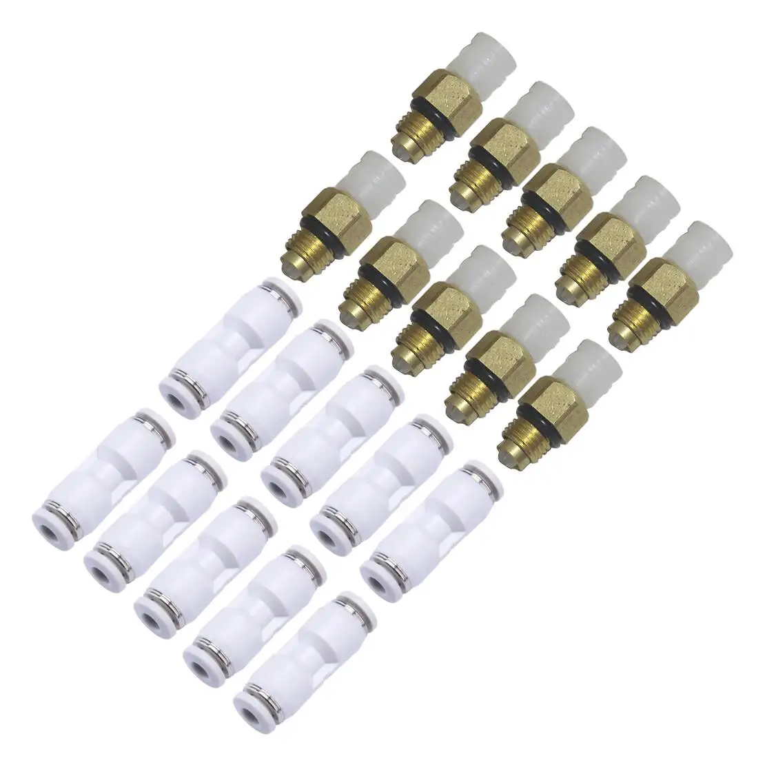 10Pcs M8 Air Suspension Compressor Valve + 10Pcs 4mm Straight Connector Fit for Mercedes Benz S-Class W220 R-Class W164