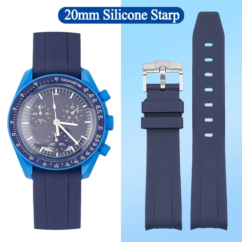 

Силиконовый ремешок для часов 20 мм Omega X Swatch MoonSwatch, ремешок для часов, браслет для мужчин и женщин, спортивные часы для дайвинга, аксессуары, браслет