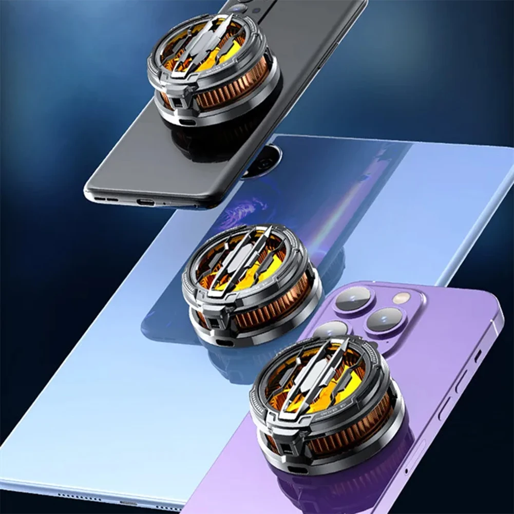 Magnetic & Back Clip Mobile Phone Semiconductor Cooling Fan Radiator RGB for Android iPhone PUBG Game Cooler for Mobile Gaming