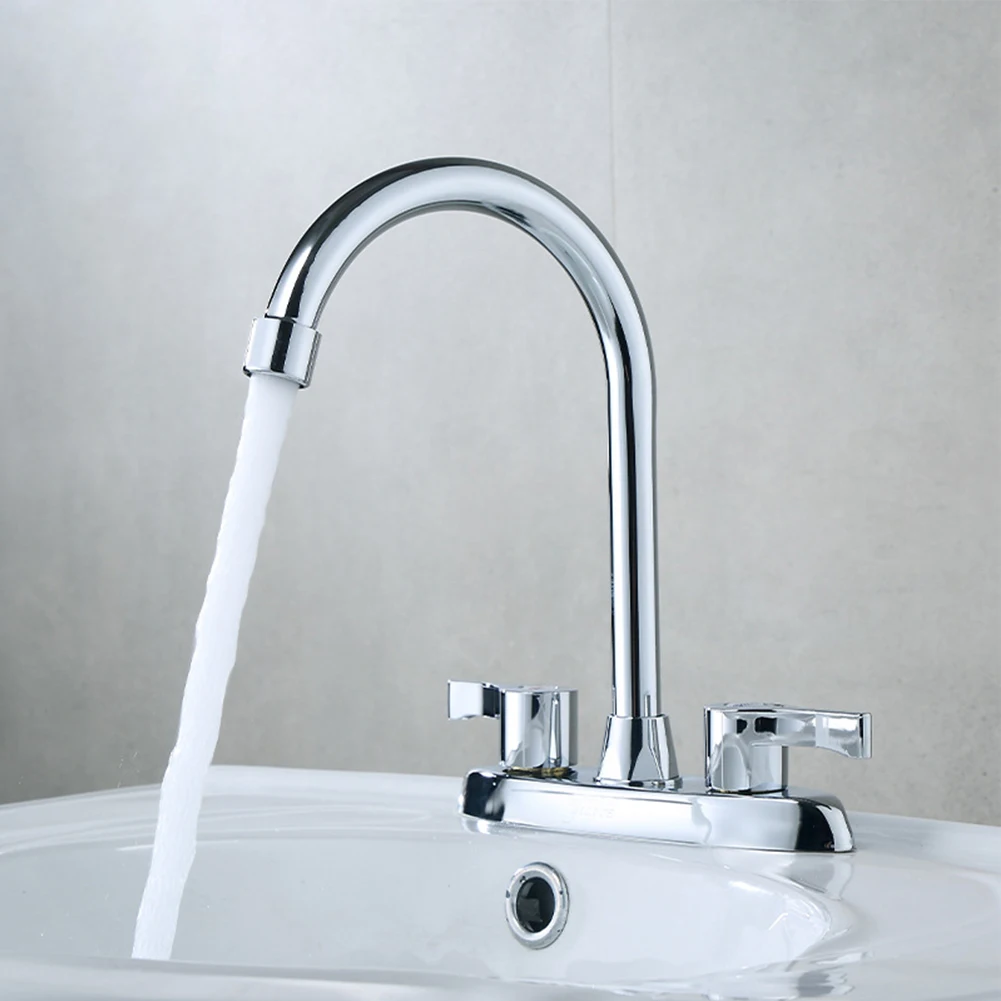 Basin Faucet Kitchen Faucet Double Hole Handle Hot And Cold Basin Sink Mixer Tap Basin Sink Water Taps Bathroom Accessories