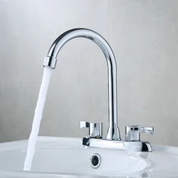 Basin Faucet Kitchen Faucet Double Hole Handle Hot And Cold Basin Sink Mixer Tap Basin Sink Water Taps Bathroom Accessories