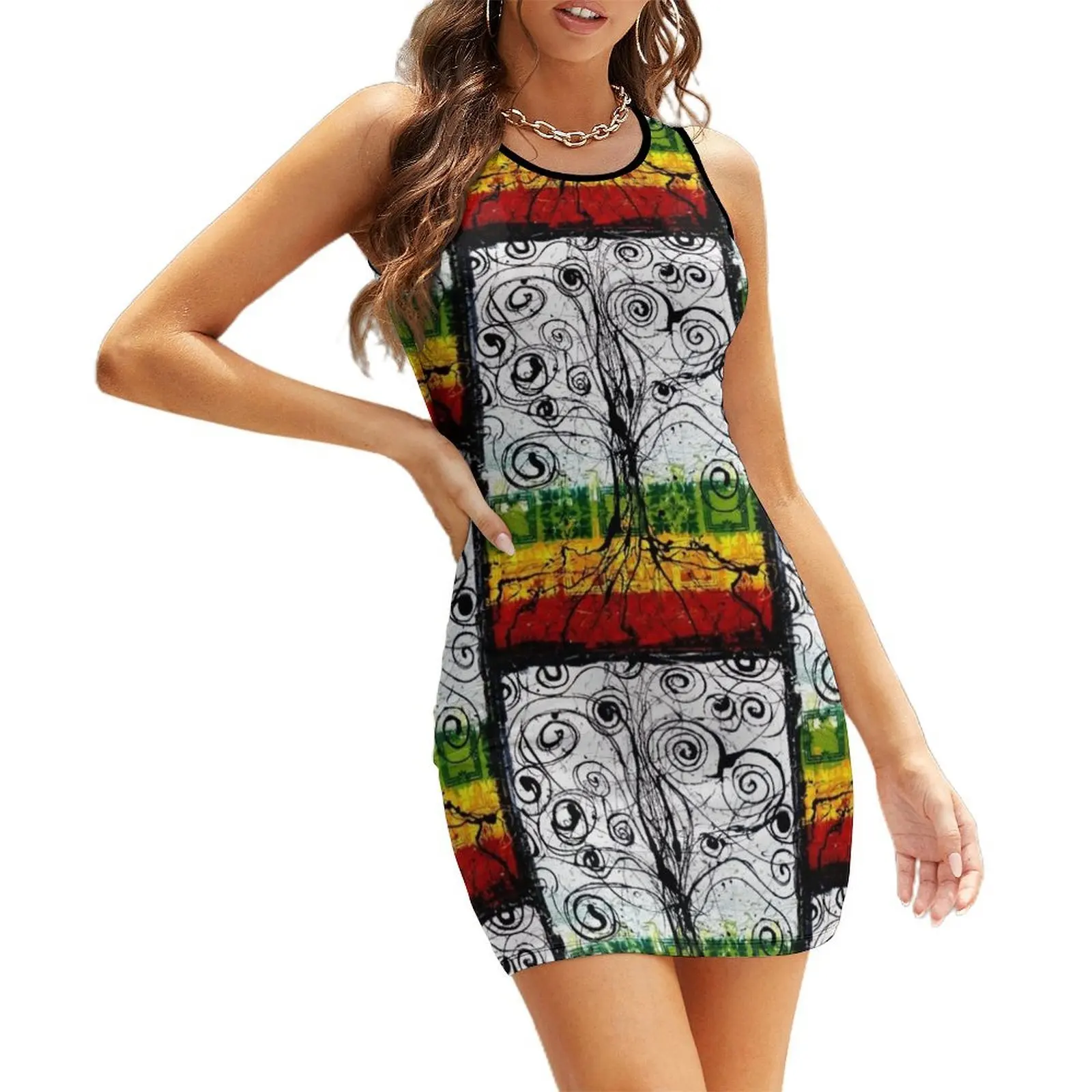 

Rasta Tree Sleeveless Sundress women's luxury party dress elegant women's dresses for wedding summer women's dress 2025