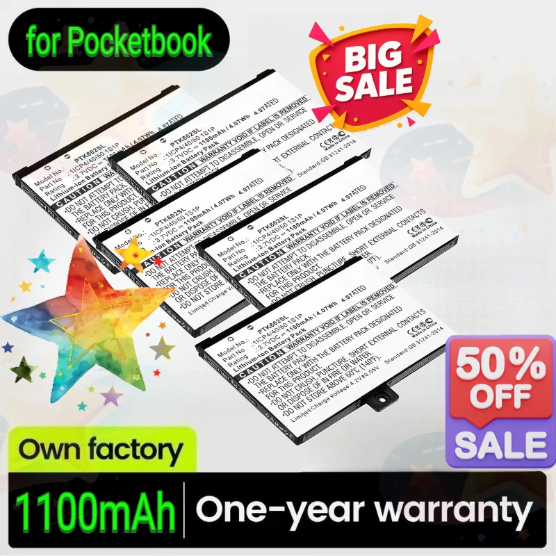 New 1100mAh PTK602SL for Pocketbook Pro 602 1ICP4/40/60 1S1P Mobile Phone Battery 3.7V 4.07WH Mobile Phone Parts Batteries