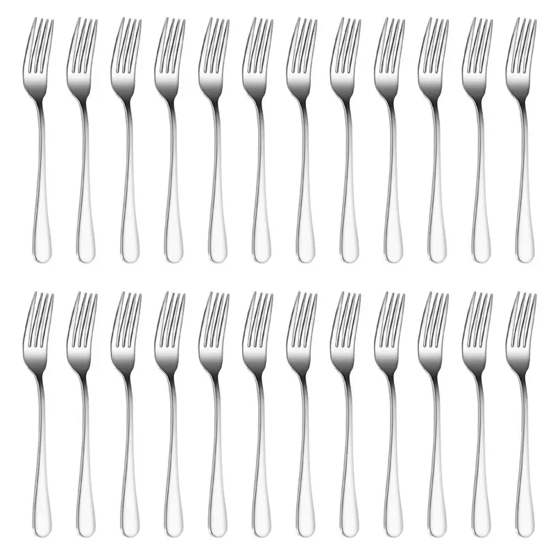 BHBD-24 Pieces Forks Silverware Set 7.1 Inch Silver Stainless Steel Dinner Forks, Forks Silverware, Forks For Home Kitchen
