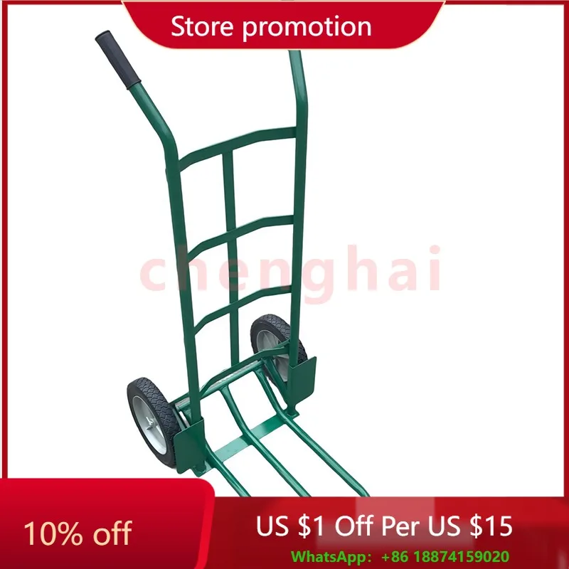 

Стальная ручная тележка с четырехколесной платформой для хранения покупок в промышленной работе