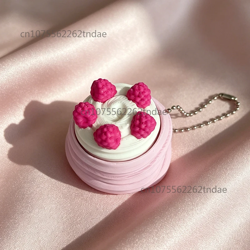Cake Dessert Shape Keycap Clicker Keychain, 3D Printed