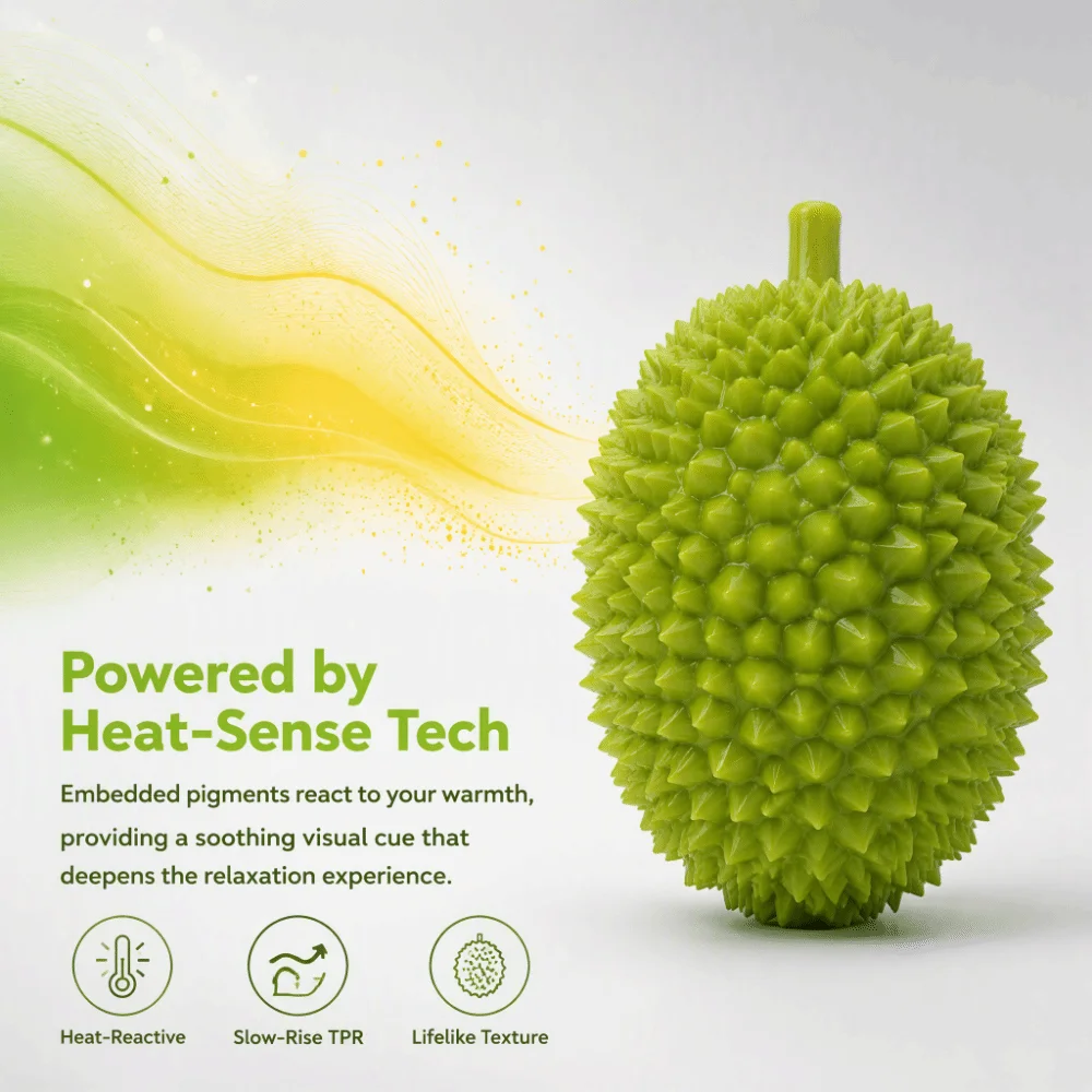Color Changing Durian Pinching Toy Slow Rebound Stress Release Squeezable Toy Simulation Durian Mochi Decompression Toy