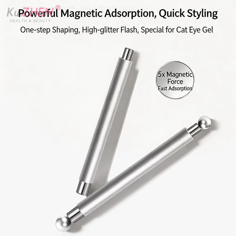 Stainless Circular Cat Eye Magnet Ring With Handle Nail Tools Hollow Cat Eye Effect Strong Magnetic Ring For Gel Nail Polish DIY