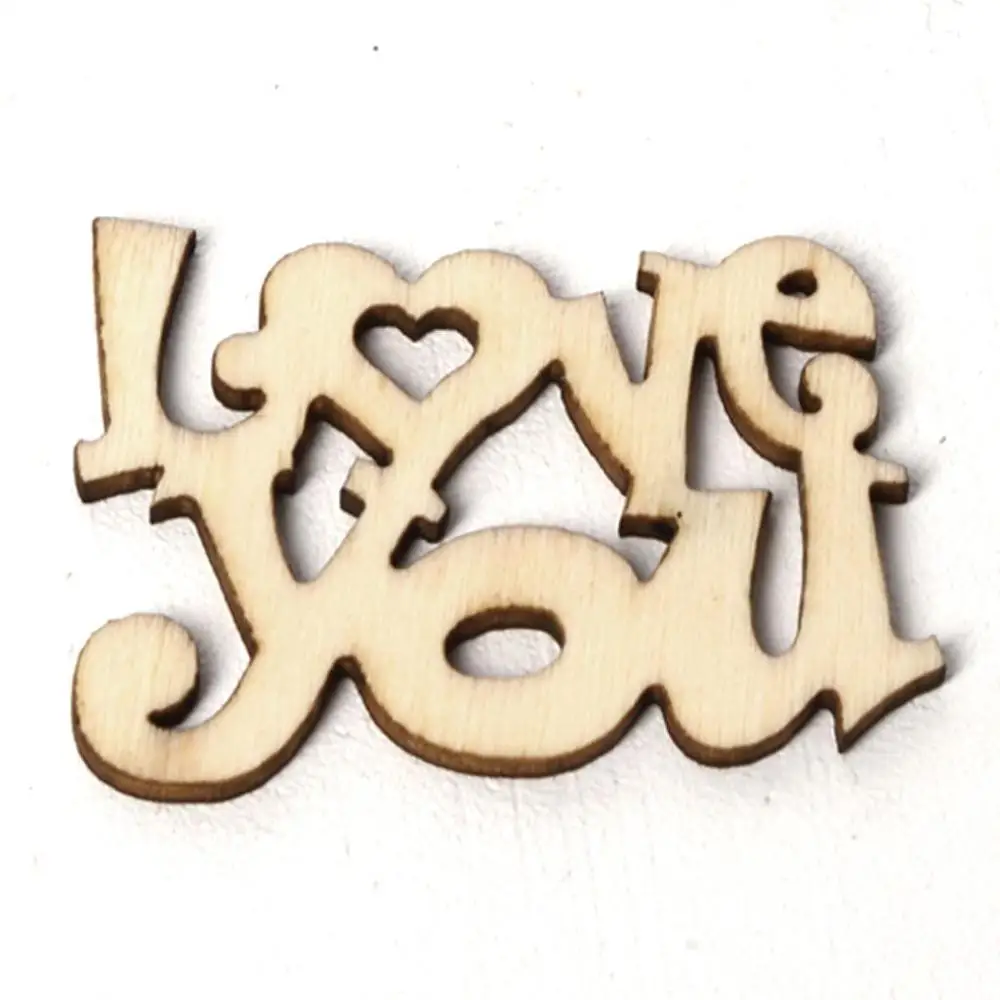 10pcs Wooden Letter Love Wedding Just Married Mr Mrs Wood Slices For Happy Birthday Party Table Decor DIY Scrapbooking Crafts