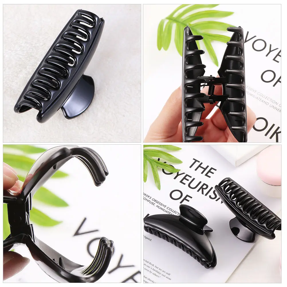 

6pcs Acrylic Hair Clips Durable Simple Ponytail Holder Shower Headwear Everyday Wear Classic Shape Hair Claw Clips Decorative