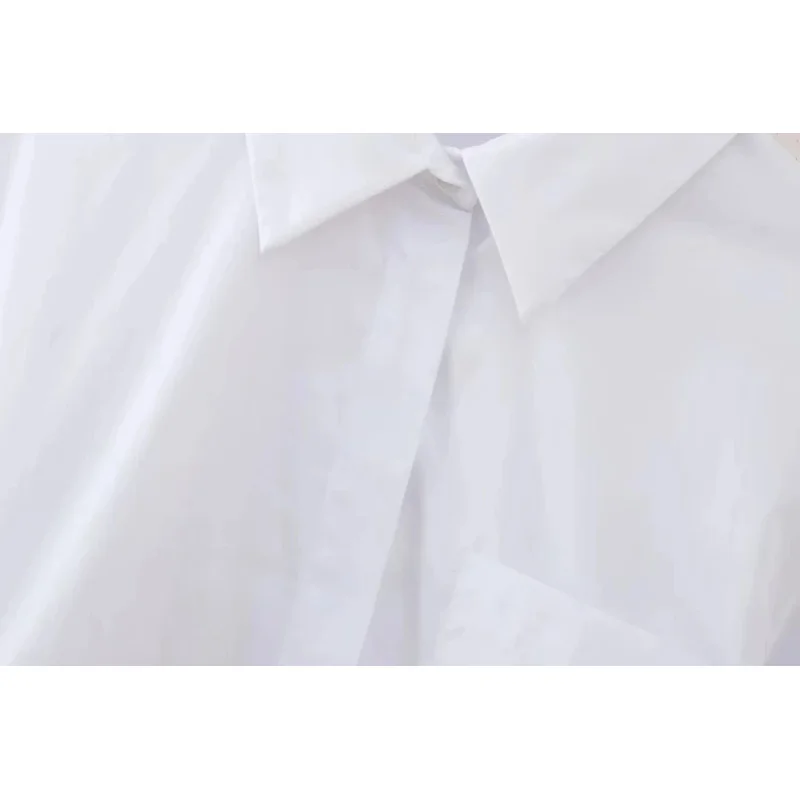 ASDs belt crop shirt Women button up white shirt woman fashion collared cropped shirts blouses streetwear spring long sleeve top