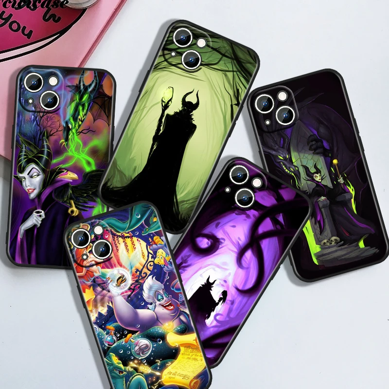 Disney Poison Queen For iPhone 15 14 13 12 11 XS XR X 8 7 6 6S 5 5S Pro Max Plus Black Cover Phone Case