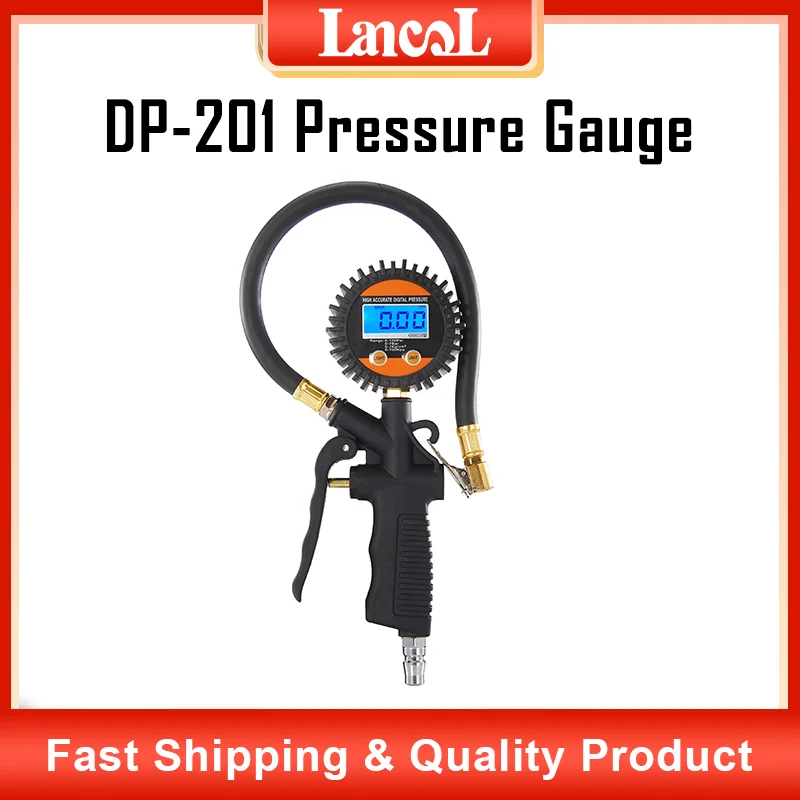 

DP-201 Tire Pressure Gauge Digital Display High-precision Monitoring Inflation Gun Car Tire Manometro For Car Truck Vehicle