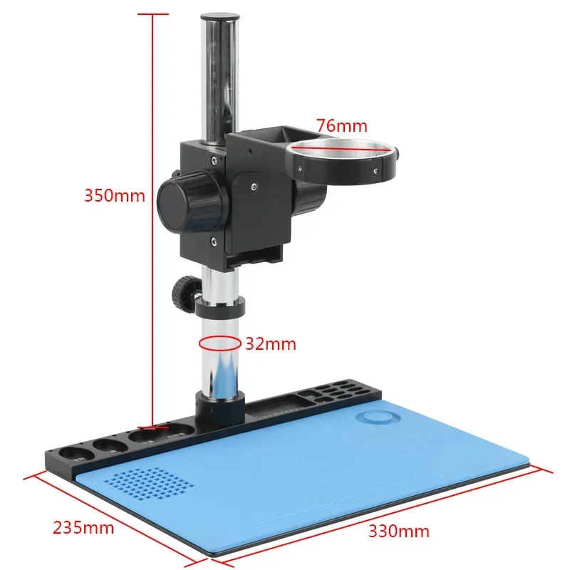 

32MM 25MM Stand Holder Worktable Base Platfon Soldering Work Pad+DIA 76mm 50mm Focusing For Stereo Trinocular Microscope