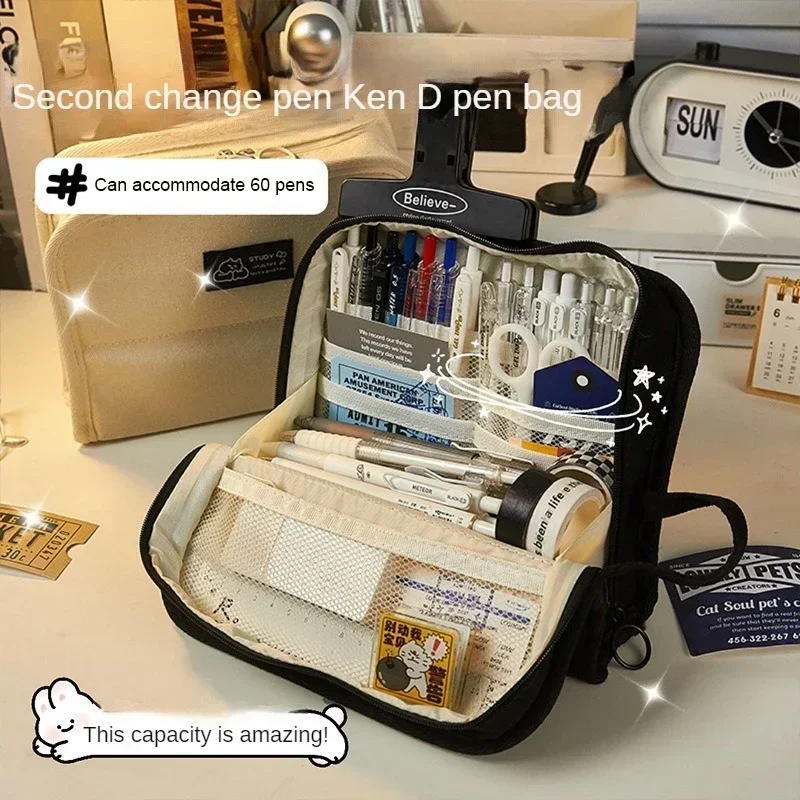 Estuche para lápices, estuches para lápices de papelería coreanos, bolsas grandes para niñas, estuches para lápices escolares, estuches para lápices de oso Kawaii, productos Trousse