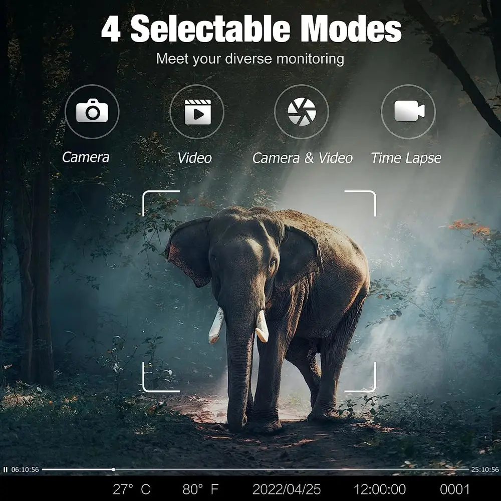 Cámara de caza 4K visión nocturna – Fototrampera exterior IP66 - imagen 5