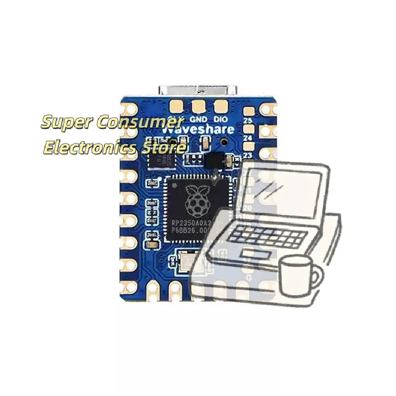 Raspberry Pi RP2350 Zero 2 Microcontroller Development Board Low Consumption for Industrial Control Prototype Development