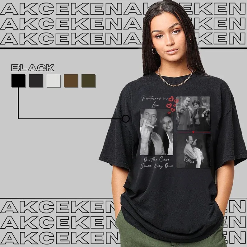 Vintage Elliot Stabler & Olivia Benson T-Shirt, 90s Law And Order Shirt, St. Patricks Day Gift