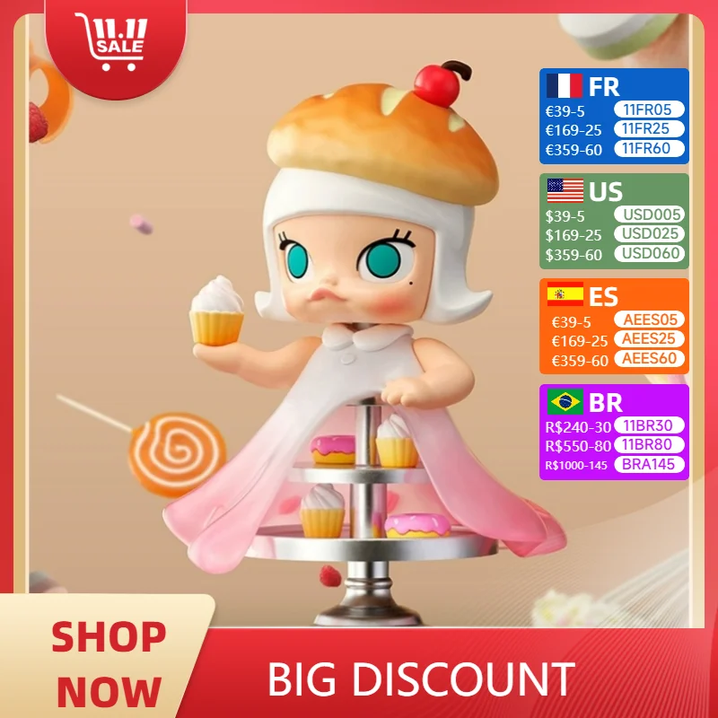 Genuine Blind Box Molly Breadhead Series Figurine Doll Molly Baking Time Carb Lover Pvc Mystery Box Collection Decoration Toy