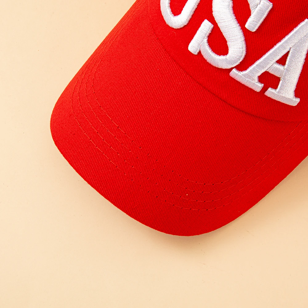 Modische USA-Buchstaben Bestickte Baseballkappe für Männer und Frauen Amerikanische Flagge Patch Verstellbare Patriotische Vatertagsmütze für Outdoor Casual Alltag – Detail 12