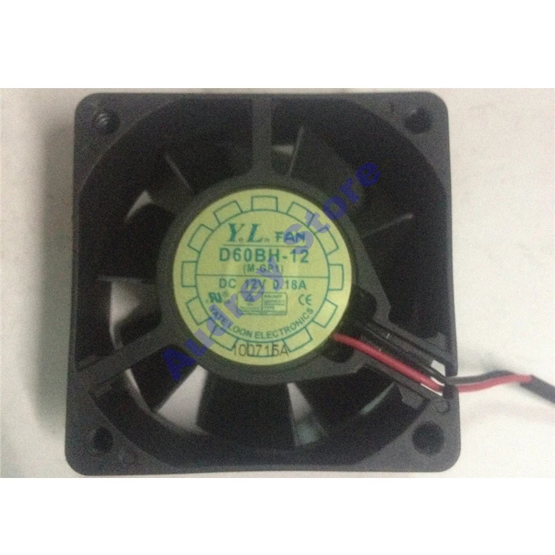 

6CM D60BH-12 DC12V 0.18A 2.16W Double ball bearing cooling fan 3800RPM air blower