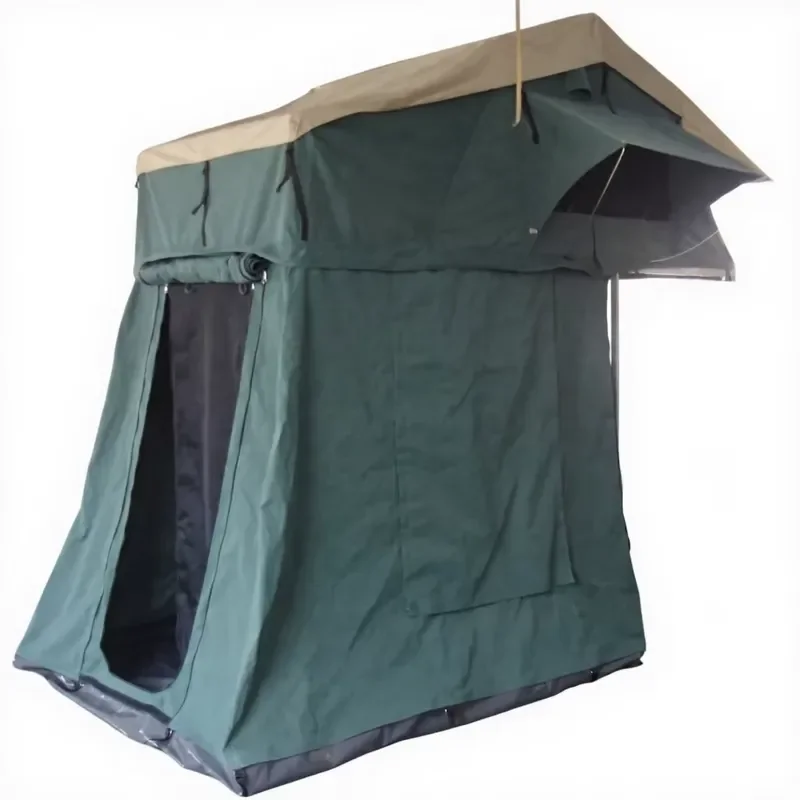 Outdoor Camping Waterproof Poly Cotton Canvas Roof Top Tent Body with Canvas Annex and Oxford Tropical Roof