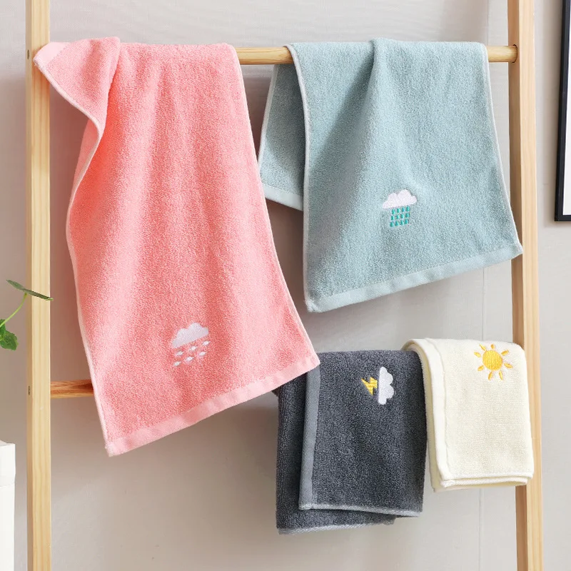 Pure cotton towel Internet celebrity weather wash towel embroidered cute soft absorbent baby children towel