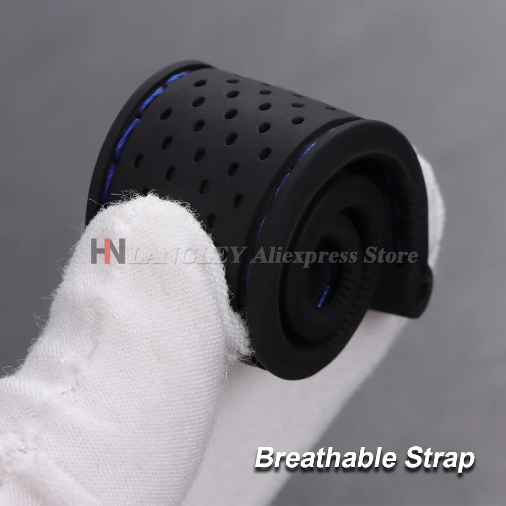 Cinturino per orologio in silicone premium 20mm 22mm Fibbia a farfalla Cinturino in gomma morbida impermeabile Cinturino traspirante Cinturini universali di ricambio