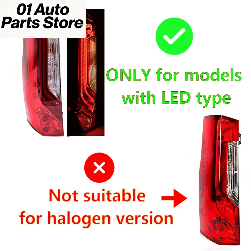 LED Tail Light For Mercedes-Benz Sprinter 1500 2500 2019-2024 Rear Lamp Stop Brake Fog Light Turn Signal Light 9108205300