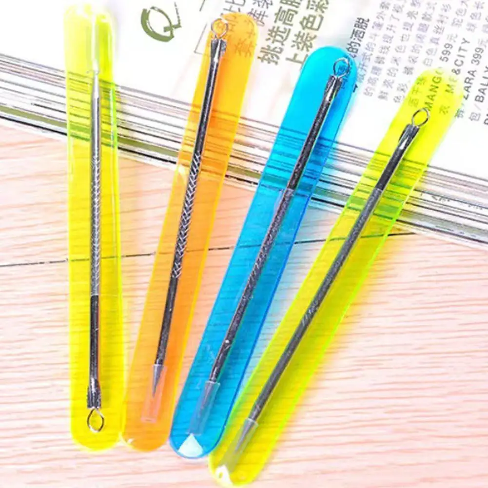 Acciaio inossidabile Rimozione punti neri Brufolo Acne Aghi Strumenti per la cura del viso Colori casuali Bellezza De-Closure Acne Needle Tool
