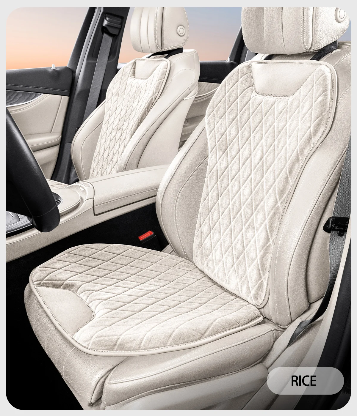 

2Pcs Universal Fit Car Seat Mats Flannel Coverage Back Seat Supports Pad Protector Covers Non-Slip Cushion Interior Accessories