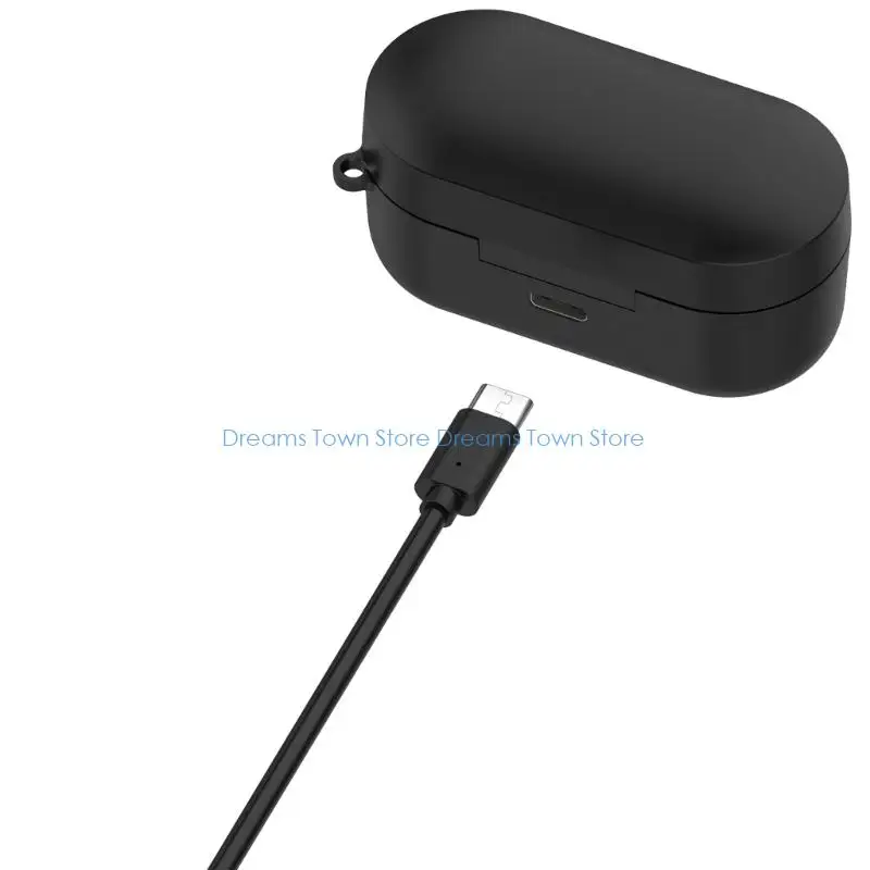 HX6A USB Type C Earbud Charging Box ABS Housing for AZ80, Double Charging Slot and Cable for Portable Backup Power on Commutes