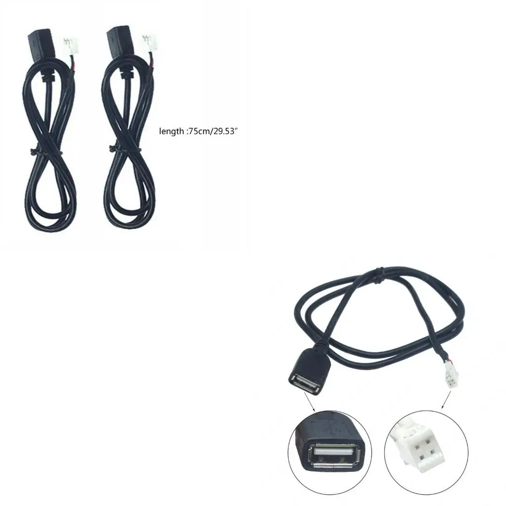 Car Stereo Boat Flush Mount Usb Port Panel Extension Cable Adapter 1m 4 Pin+6 Pin Connector Auto Accessories