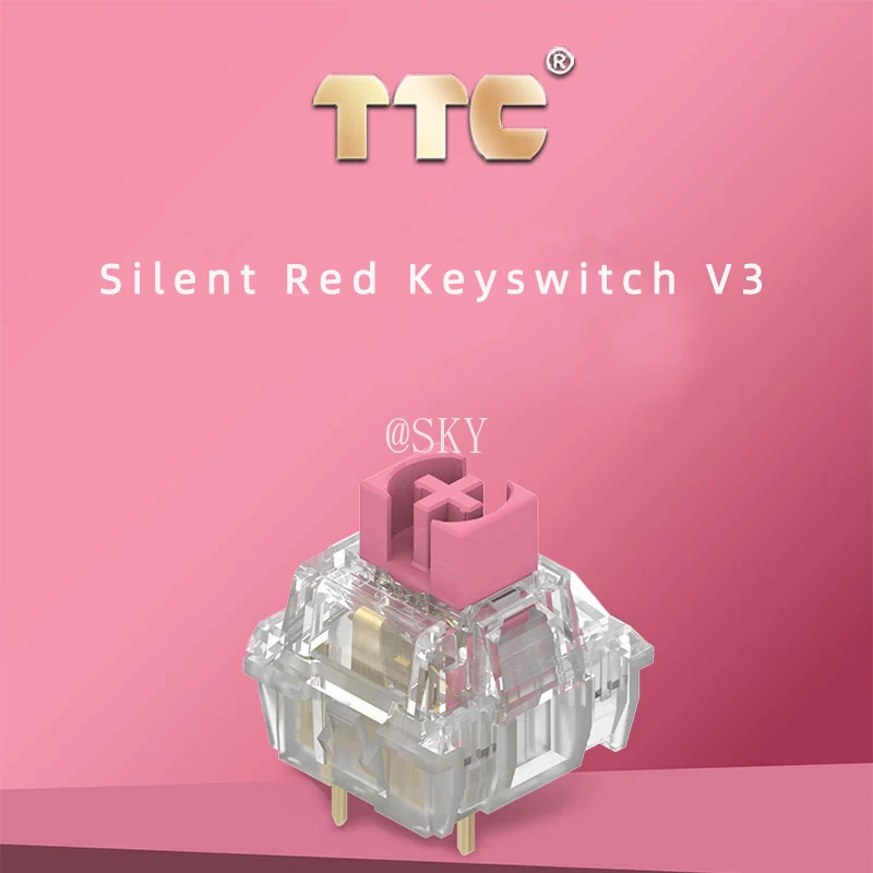 

TTC Silent Red Switch V3 For Mechanical Keyboard Mute Linear 45g 3 Pins Gold Plated Spring Transparent Axis Customize Diy