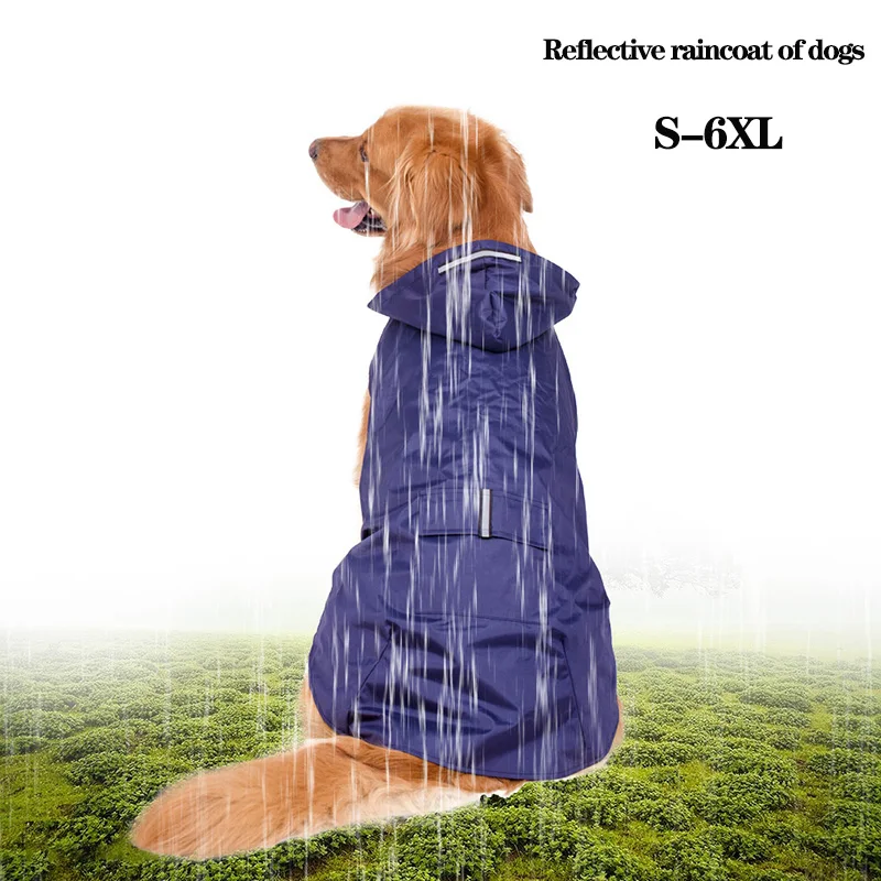 Dog Raincoat For Small Large Dogs Raincape Reflective Waterproof Dog Clothes Puppy Labrador Chihuahua Rain Coat Pet Costumes