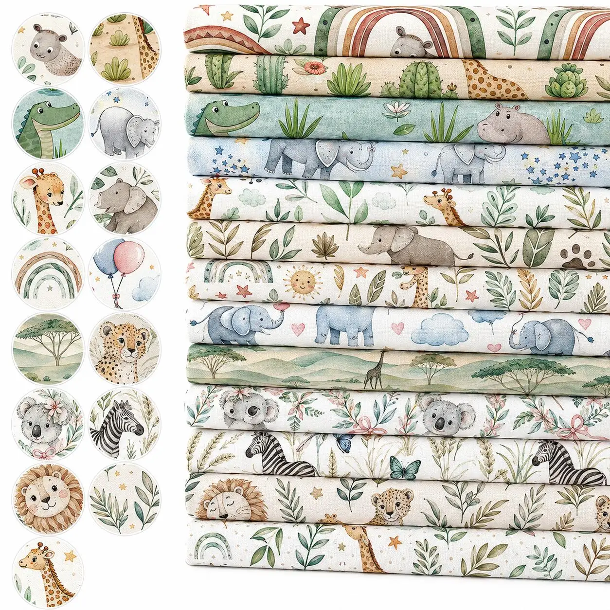 50*145cm Animal Elephant Koala Lion Zebra Polyester Fabric For Tissue Sewing Quilting Fabrics Needlework Material DIY Handmade