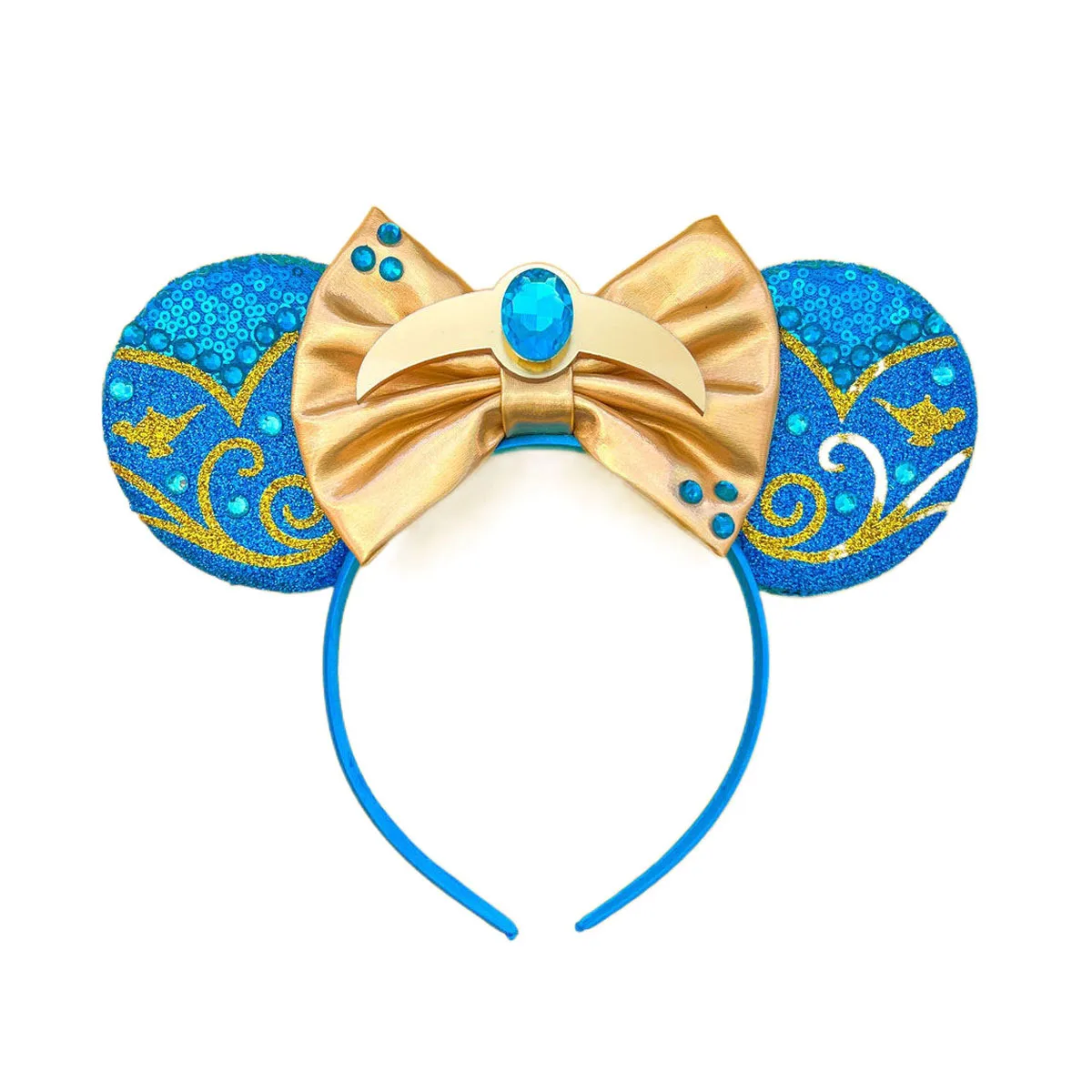 Mickey Mouse Ears Headbands Princess Jasmine Women Aladdin Hair Accessories Kids Genie of The Lamp Hairband Girl Bow Headwear