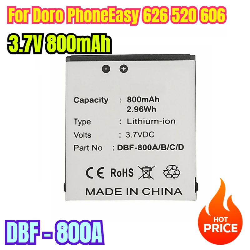 

3.7V 800mAh Mobile Phone Battery DBF - 800A for Doro PhoneEasy 626 520 606